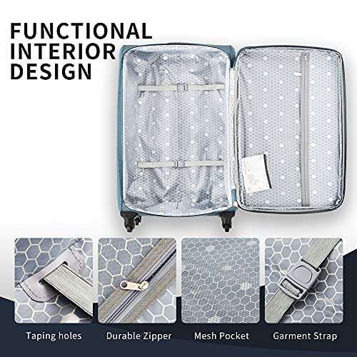 Merax Softside Luggage Set 3 Piece Expandable with Spinner Wheels TSA Lock O146