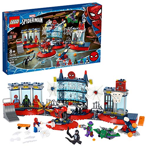 LEGO Marvel Spider-Man Attack on The Spider Lair 76175 Cool Building Toy, Featuring The Spider-Man Headquarters; Includes Spider-Man, Green Goblin and Venom Minifigures