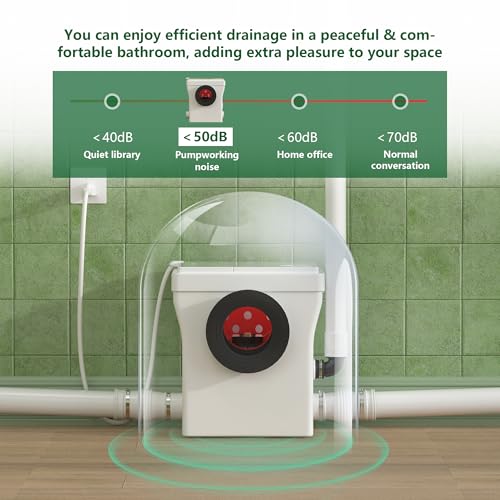SUPERFLO Macerating Toilet System with Pump & One Piece Toilet Bowl, 600W G834770