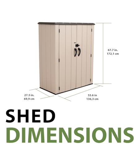 Lifetime 60326 Vertical Storage Shed, Desert Sand E707