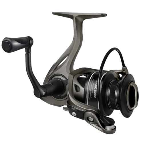 Spinning Reel, Freshwater Fishing Reels Spinning, 9+1 Ball Bearings, Lightweight & Ultra-Smooth, 22lbs Max Drag, 5.2:1 Gear Ratio, Basic Series, 1000 to 5000 Size, Taupe