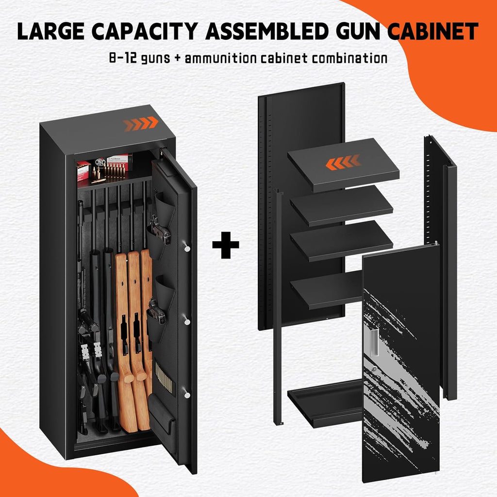 KAER 8-12 Rifle Gun Safe for Rifles and Pistols with Detachable Gun Racks M5791