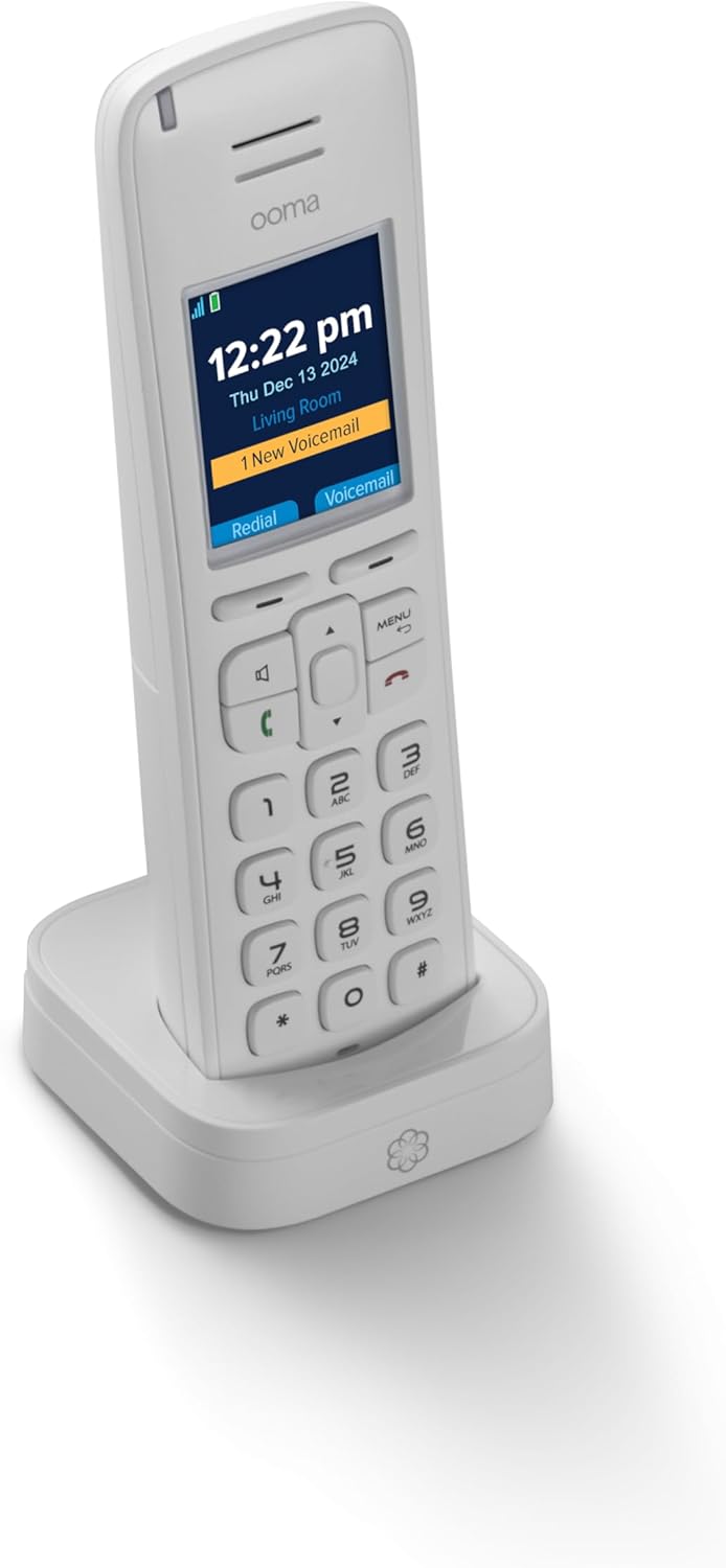 Ooma HD3 Handset White Cordless Phone with Caller ID and HD Voice J6880