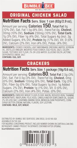 Bumble Bee Snack on the Run BBQ Chicken Salad with Crackers Kit, 3.5 oz (Pack of 12) Z786