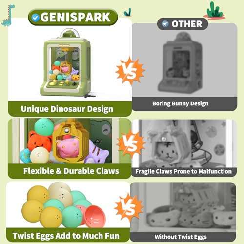 Dinosaur Claw Machine for Kids Ages 3+, Mini Arcade Game Toy with Music G9671