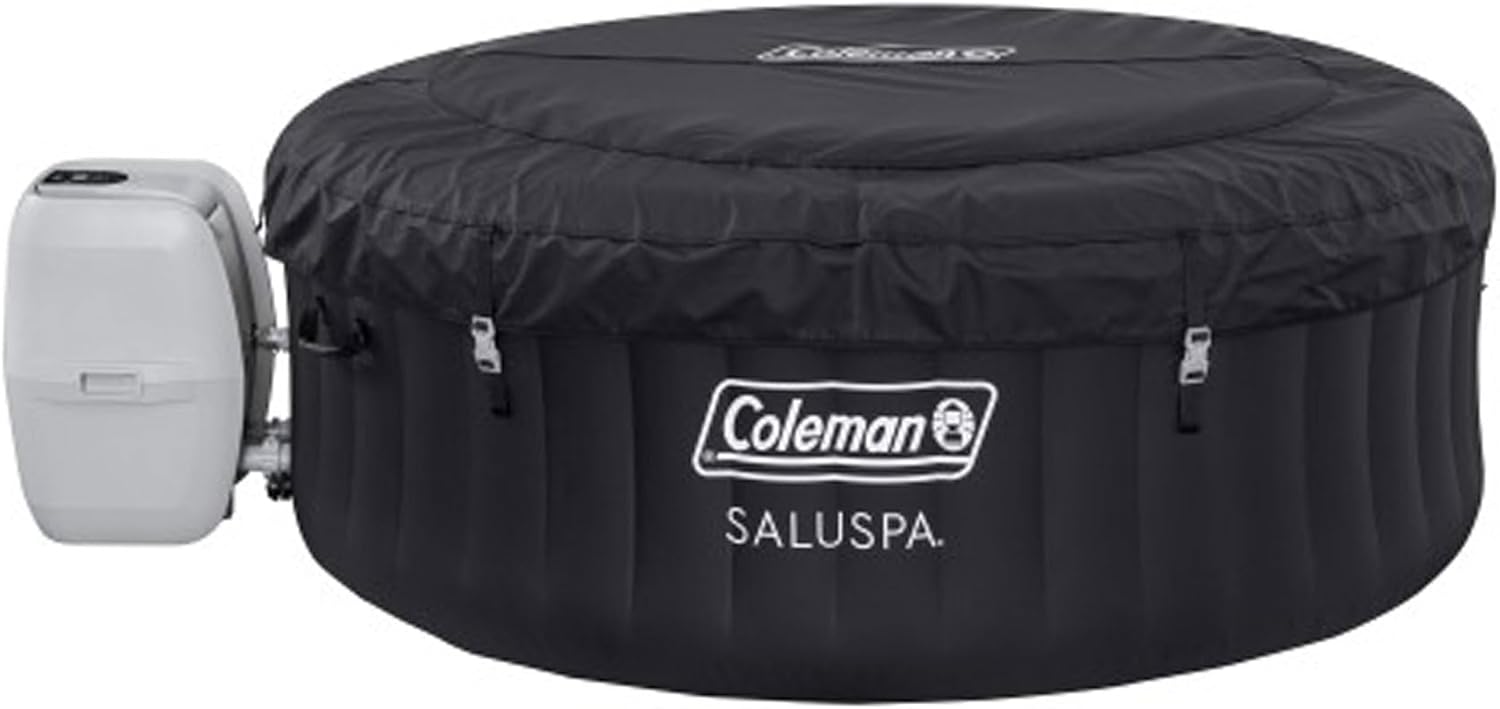 Coleman 4 Person Inflatable Portable Hot Tub with 60 Air Jets, Black N51602