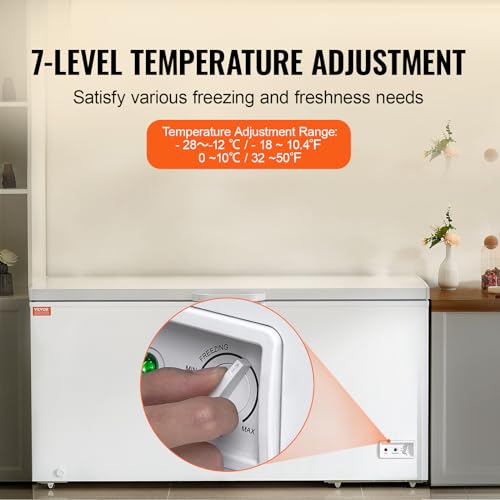 VEVOR Chest Freezer 12.8 Cu.ft with 4 Removable Baskets, Locking Lid R36567