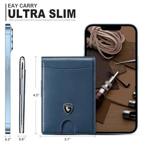 GSOIAX Slim Wallet for Men with Money Clip, RFID Blocking Bifold Carbon Fiber M613