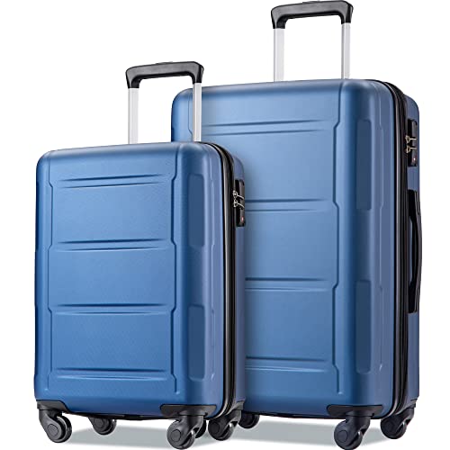 Merax Expandable Spinner Wheel 2 Piece Luggage Set, ABS Lightweight Suitcase with TSA Lock, Hard Shell Luggage with Double Spinner Wheels, 20in+28in, Green