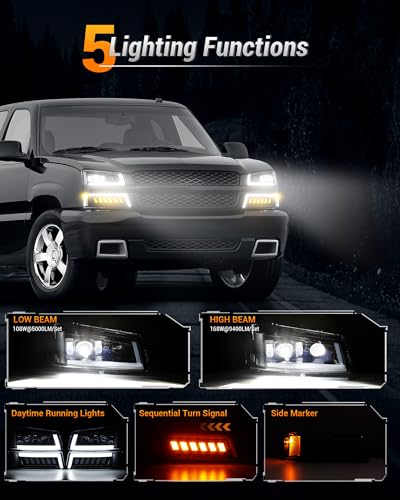 Z-OFFROAD LED Headlights Assembly with DRL for 2003-2006 Chevy Silverado Avalanche Y434052