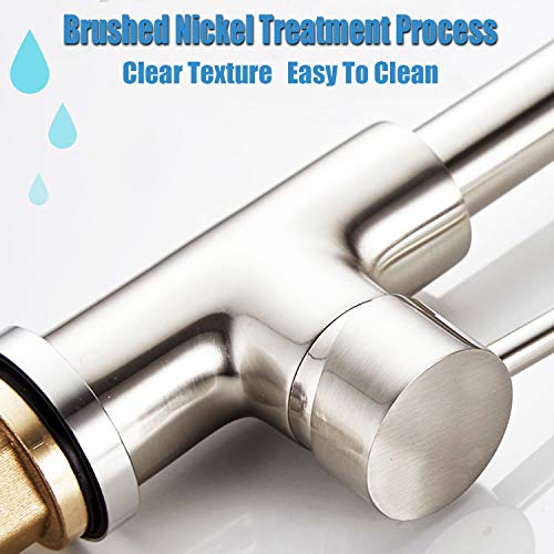 Comllen Single Handle Brushed Nickel Kitchen Faucet with Pull Down Sprayer E27247