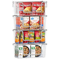 Orgneas Stacking Freezer Organizer Bins for 5.0Cu.Ft Chest Freezer, Small Stackable Chest Freezer Baskets Metal Wire Kitchen Pantry Storage Open Front Deep Freezer Bins with Foldable Handles, Set of 4