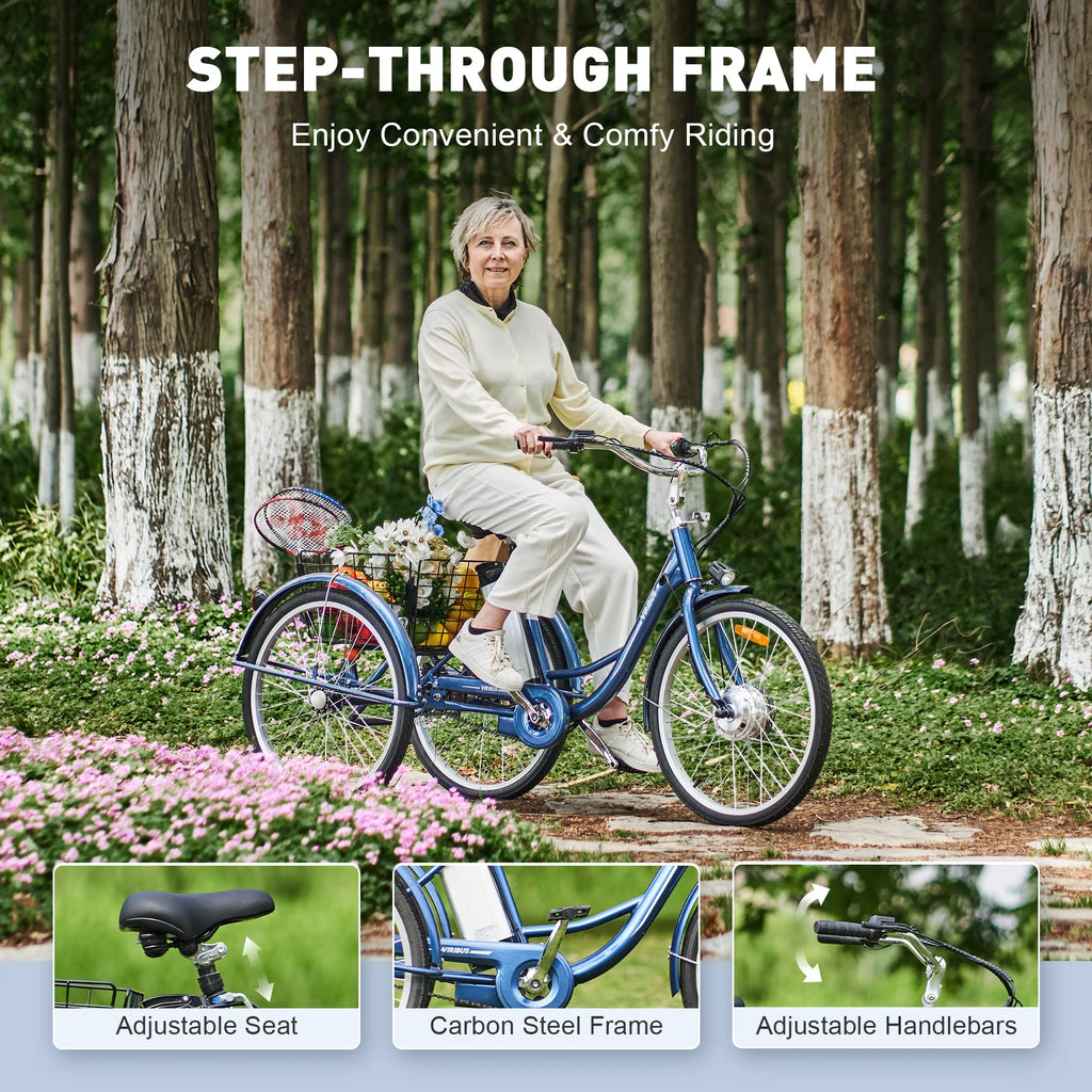VIRIBUS 24 Inch Adult Electric Tricycle 350W Navy G26429