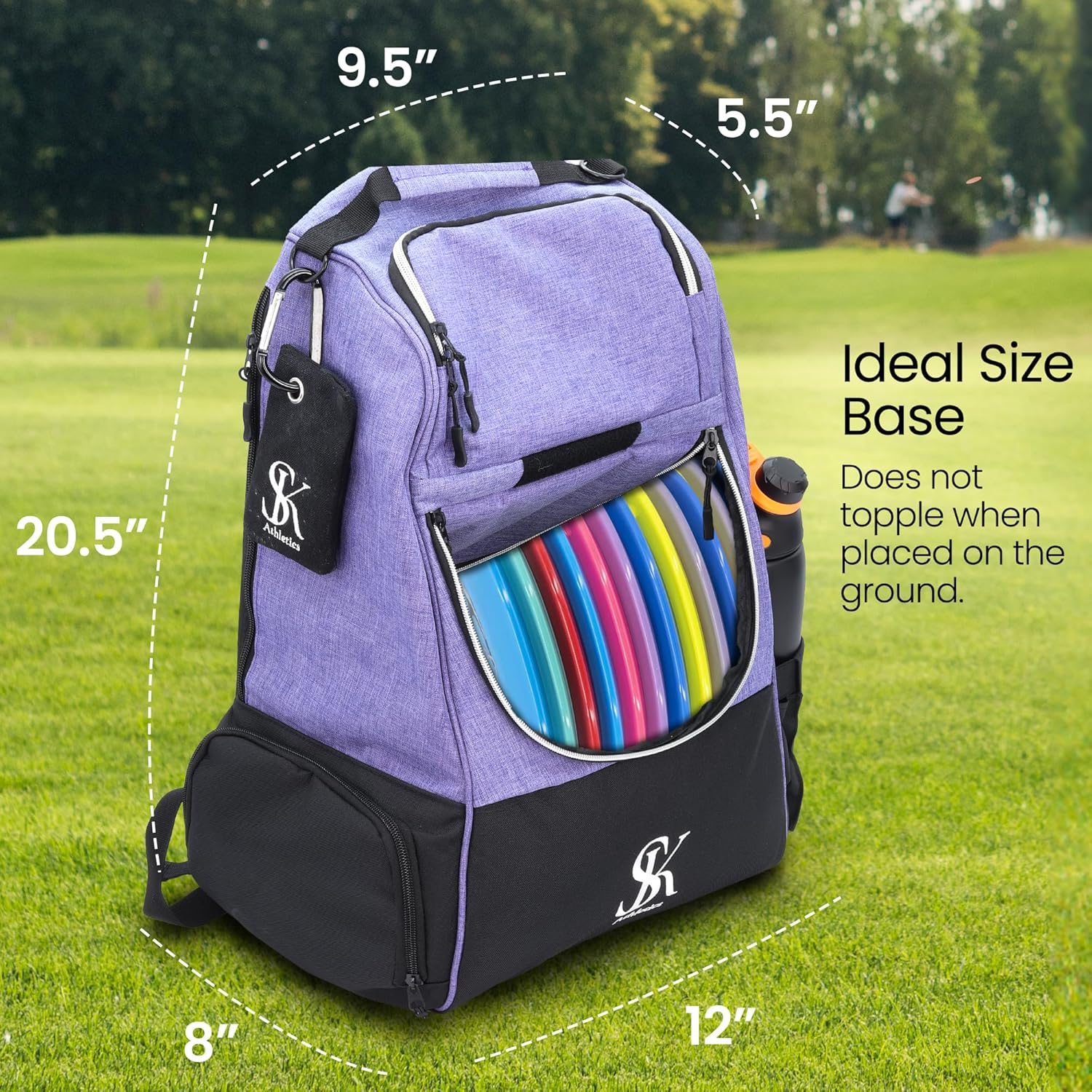 Disc Golf Backpack with Chalk Bag and Ergonomic Straps L754275