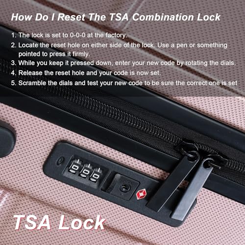 Women Luggage Sets Hard Shell Suitcase 3 Piece Purple with TSA Lock Q593797
