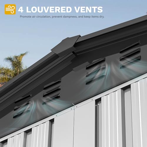 DWVO 6x4ft Metal Storage Shed for Outdoors, Dark Gray T6985