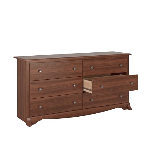 Prepac Rustic Ridge Farmhouse 6-Drawer Double Dresser, Brown X6434