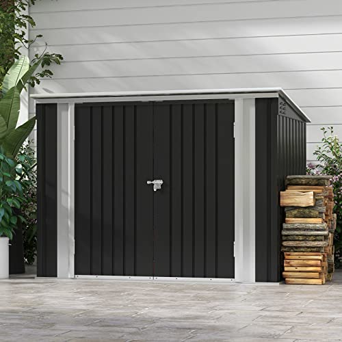 Patiowell 3 x 3 FT Outdoor Storage Shed with Sloping Roof, Grey F27529