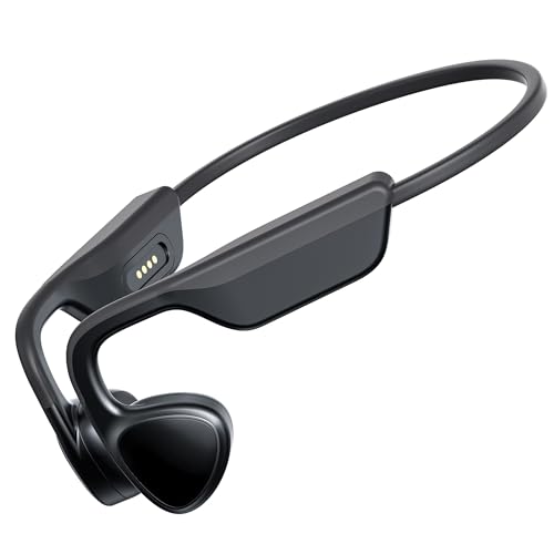 Bone Conduction Headphones,Open Ear Headphones Bluetooth 5.3 with Mic,Bone Conduction Earbuds 12Hrs Playtime,IPX7 Waterproof Sport Headphone for Running,Gym,Walking,Cycling