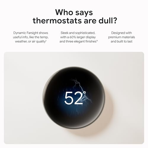 Google Nest Learning Thermostat (4th Gen) with Temperature Sensor - Polished Silver Y52599