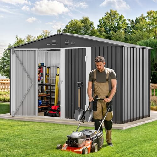 DWVO 6x4ft Metal Storage Shed for Outdoors, Dark Gray T6985
