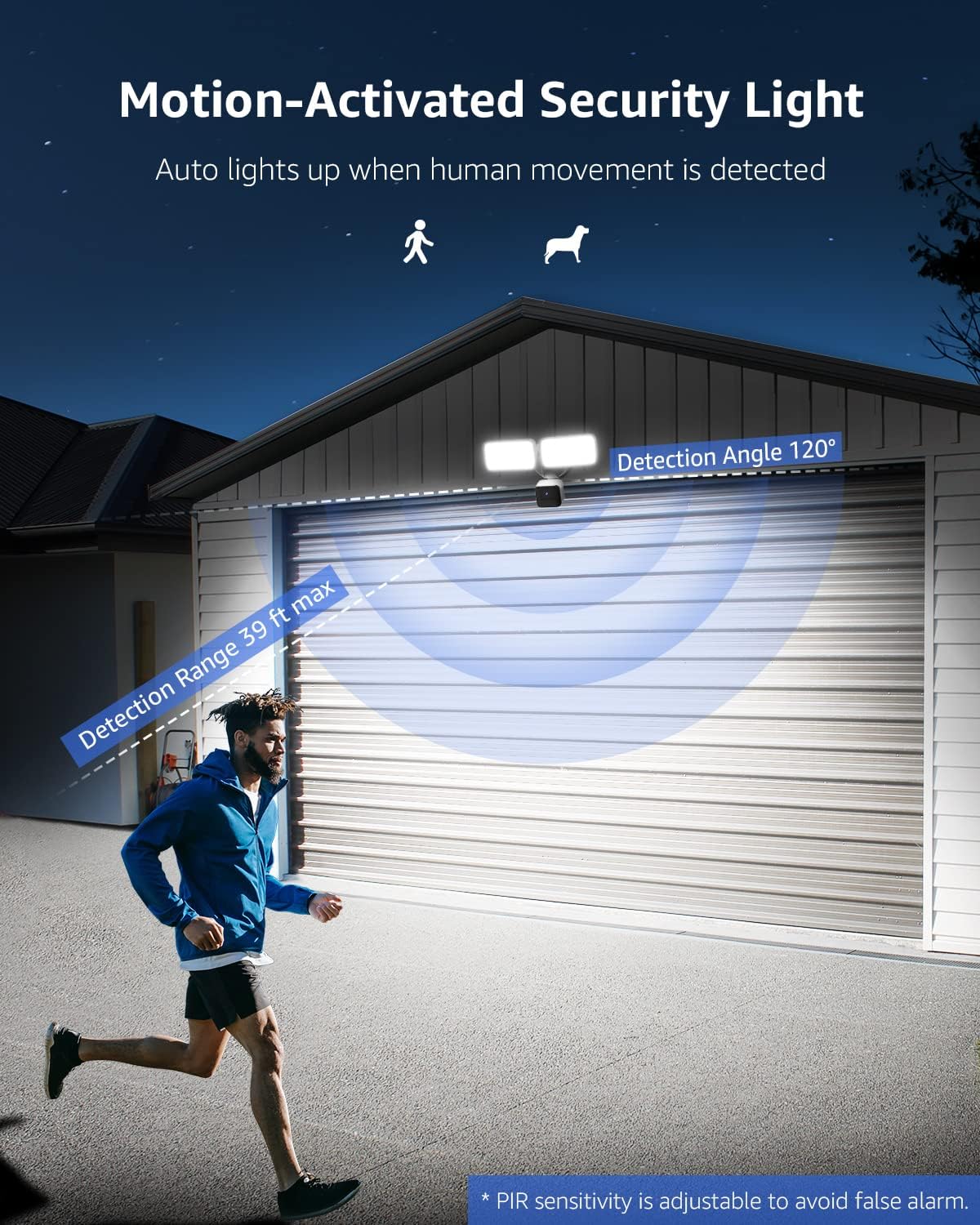 Lepro Floodlight Camera, Motion-Activated Security Light, 1080P Video, Two-Way Talk C521