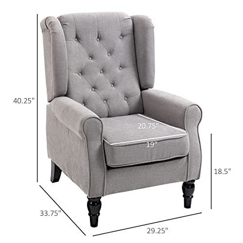 HOMCOM Mid-Century Modern High Wingback Accent Chair with Wood Legs, Dark Brown V59069