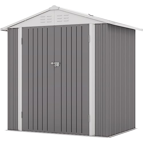 Patiowell 5x3 FT Outdoor Storage Shed with Sloping Roof and Lockable Door, Brown L4971