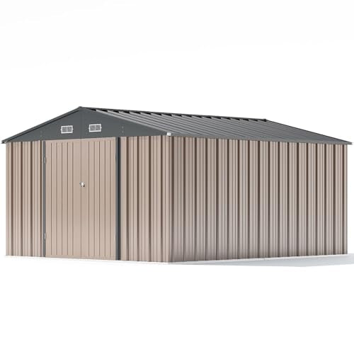 Patiowell 5x3 FT Outdoor Storage Shed with Sloping Roof and Lockable Door, Brown L4971