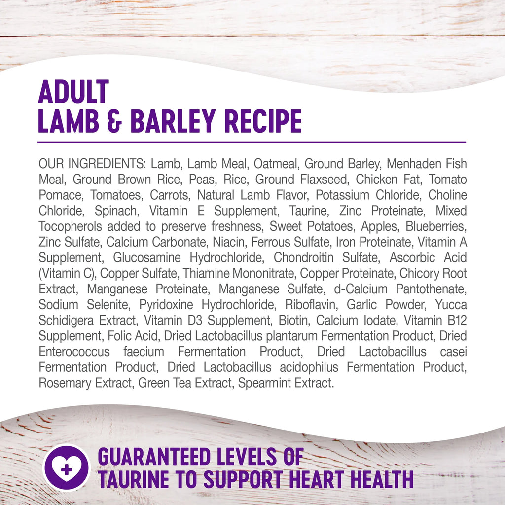 Wellness Complete Health Natural Dry Dog Food, Lamb & Barley, 30 lb Y672403