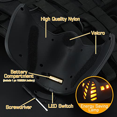 Guayma Halloween Scary LED Mask Light Up Demon Oni Half Face L235823