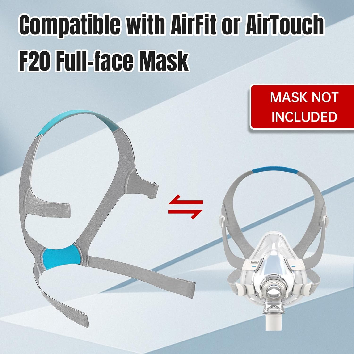 Airfit F20 Headgear 3-Pack Replacement CPAP Mask Strap, Large Y453433