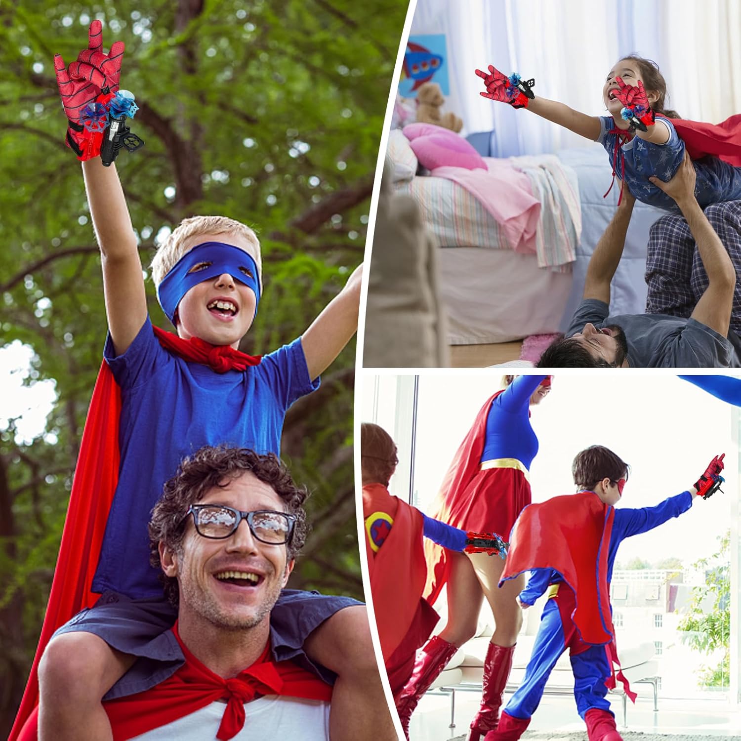 Spider Web Shooter Superhero Wrist Toy with Gloves for Kids D2588