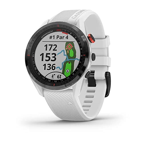 Garmin Approach S62 GPS Golf Watch, Black Bezel White Band G6715
