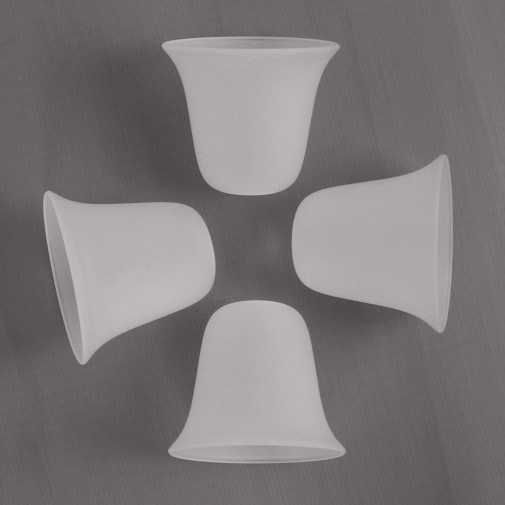 4 Pack Bell Shaped Frosted Glass Lamp Shade Replacement with 1-5/8-inch Fitter Opening for Ceiling Fan Light Kit Wall Sconce Pendant Light Fixture A00047