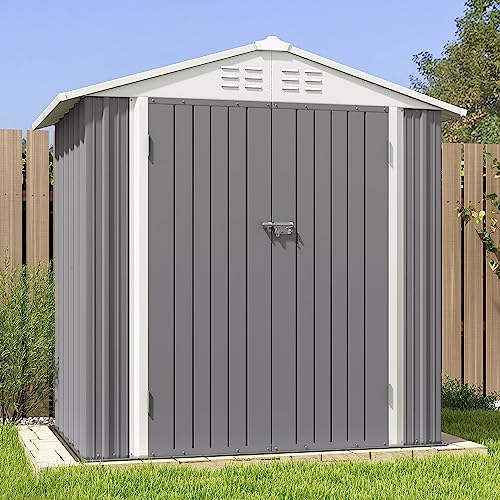 Patiowell 5x3 FT Outdoor Storage Shed with Sloping Roof and Lockable Door, Brown L4971