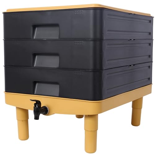 3 Tray Worm Composter, Indoor & Outdoor Worm Farm Kit, 65L L2553
