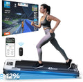 Standing Under Desk Walking Pad Treadmill for Apartment Office Home - 2024 New Upgraded Running Belt & 9% Incline & 320+ lbs Capacity & Smart Voice Control,Works with Apps and Remote Control