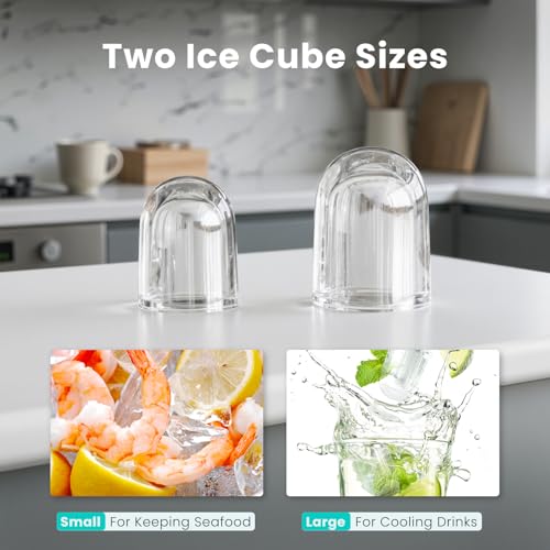 OLIXIS Nugget Ice Maker Machine, Countertop Portable with Basket and Scoop, White W12772