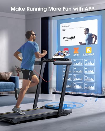 2 in 1 Folding Treadmill with Dual LED Display, App & Bluetooth Speaker E606