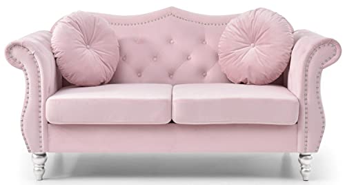 Glory Furniture Hollywood Velvet Loveseat Pink Y42355