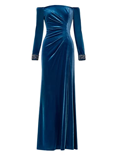 Adrianna Papell Women's Velvet Off Shoulder Gown P3347