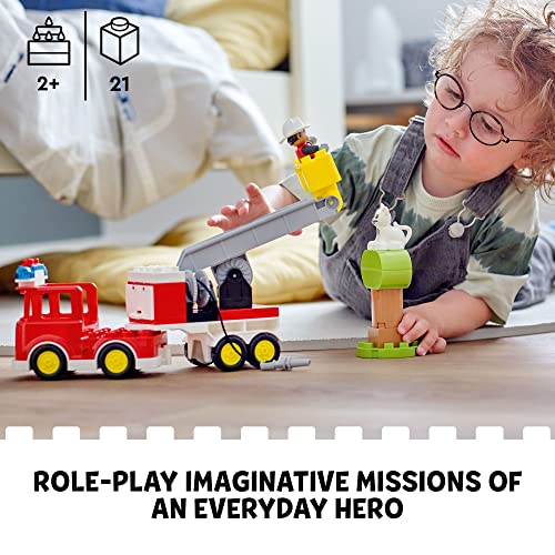 LEGO DUPLO Town Fire Truck 10969 Building Toy Set for Toddlers Ages 2-5 C559
