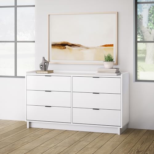Prepac Rustic Ridge Farmhouse 6-Drawer Double Dresser, Brown X6434