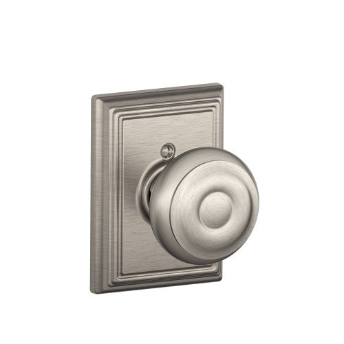 Schlage F40 GEO 605 Georgian Door Knob, Bed & Bath Privacy Lock, Bright Brass