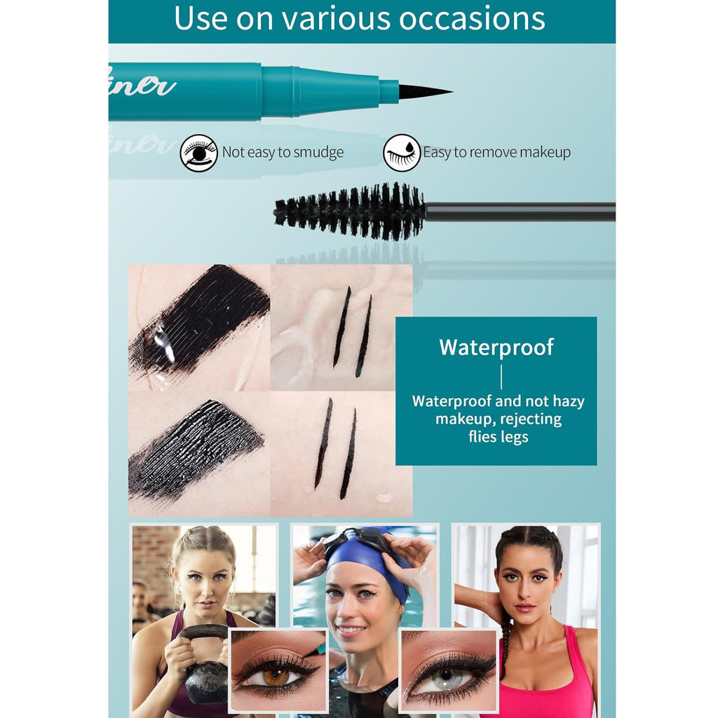Thrive Mascara Liquid Lash Extensions & Eyeliner Set, Black, Waterproof C602469