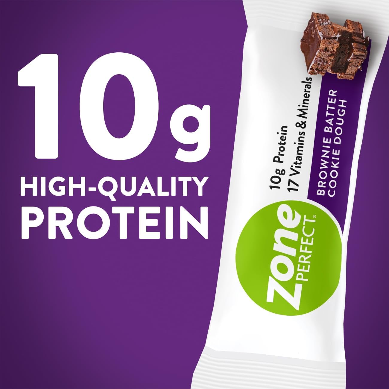 ZonePerfect Protein Bars, 11g Protein, Brownie Batter Cookie Dough, 10 Count K64636