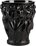 Lalique Crystal Black Bacchantes Vase Small