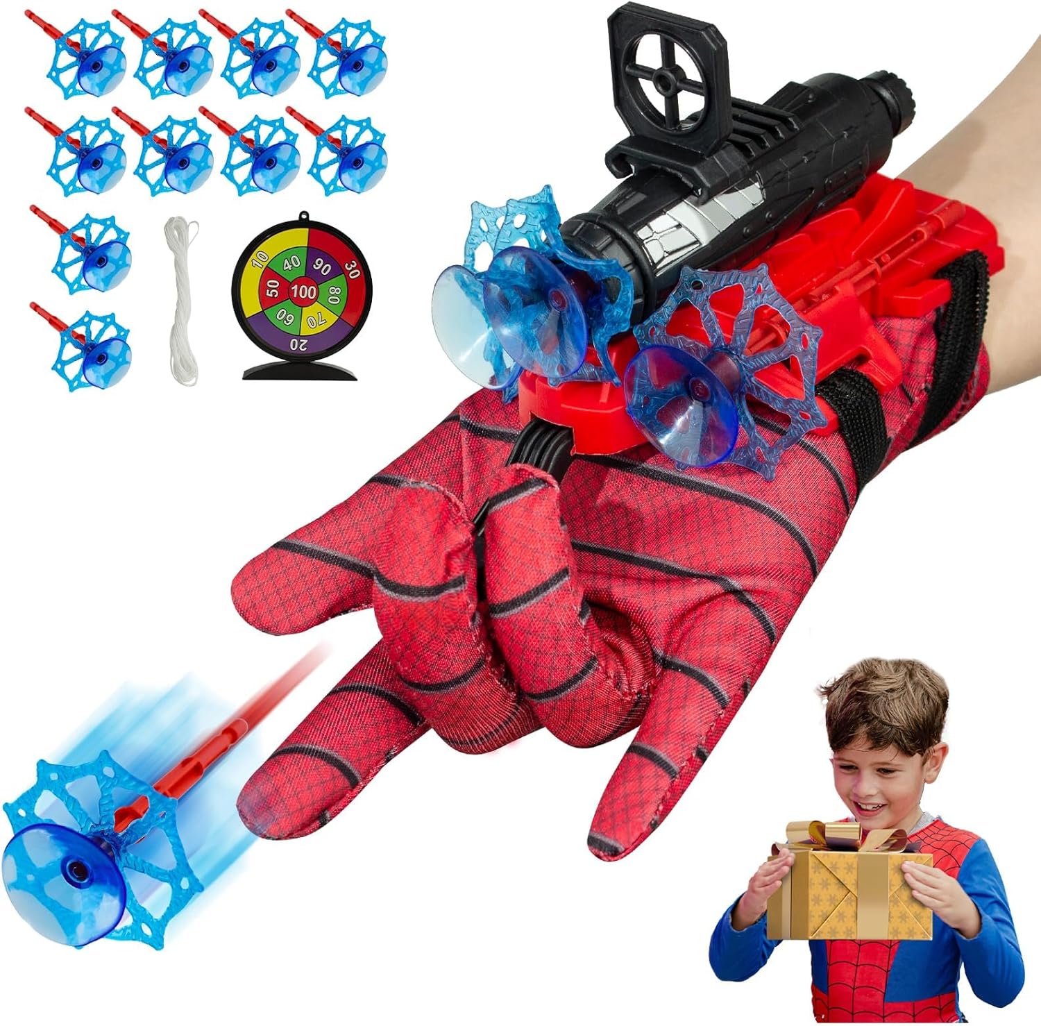 Spider Web Shooter - Superhero Wrist Toy with Gloves, Educational Funny Playset for Kids