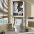 oneinmil Over The Toilet Storage Cabinet, Farmhouse Above Toilet Storage Cabinet with Adjustable Shelves & Sliding Barn Doors, Organizers Over Toilet for Bathroom, Living Room, White